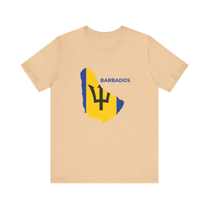 Unisex Jersey Barbados Map Flag Short Sleeve Tee