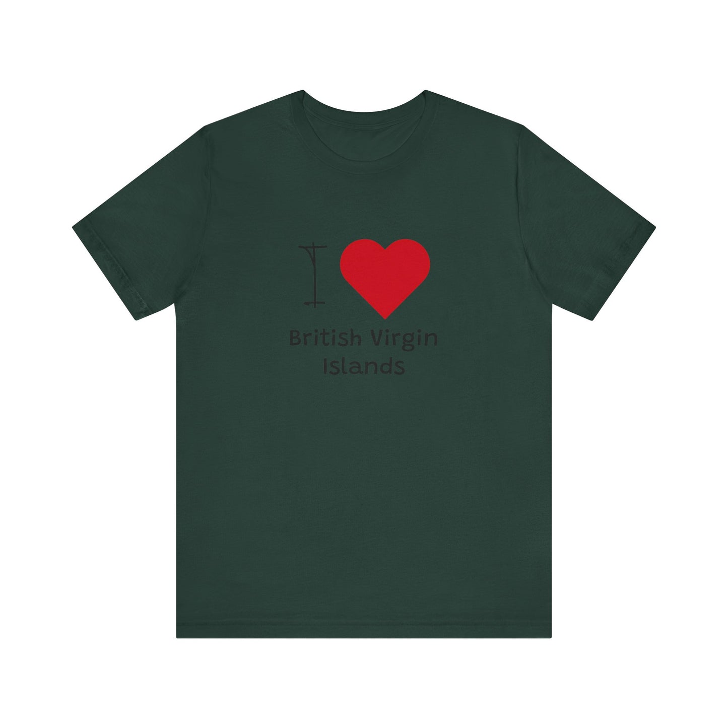 I Love British Virigin Island Unisex Jersey Short Sleeve Tee