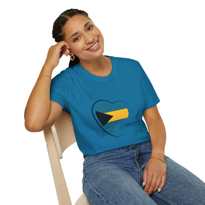 Bahamas Heart Shaped Flag  T-Shirt