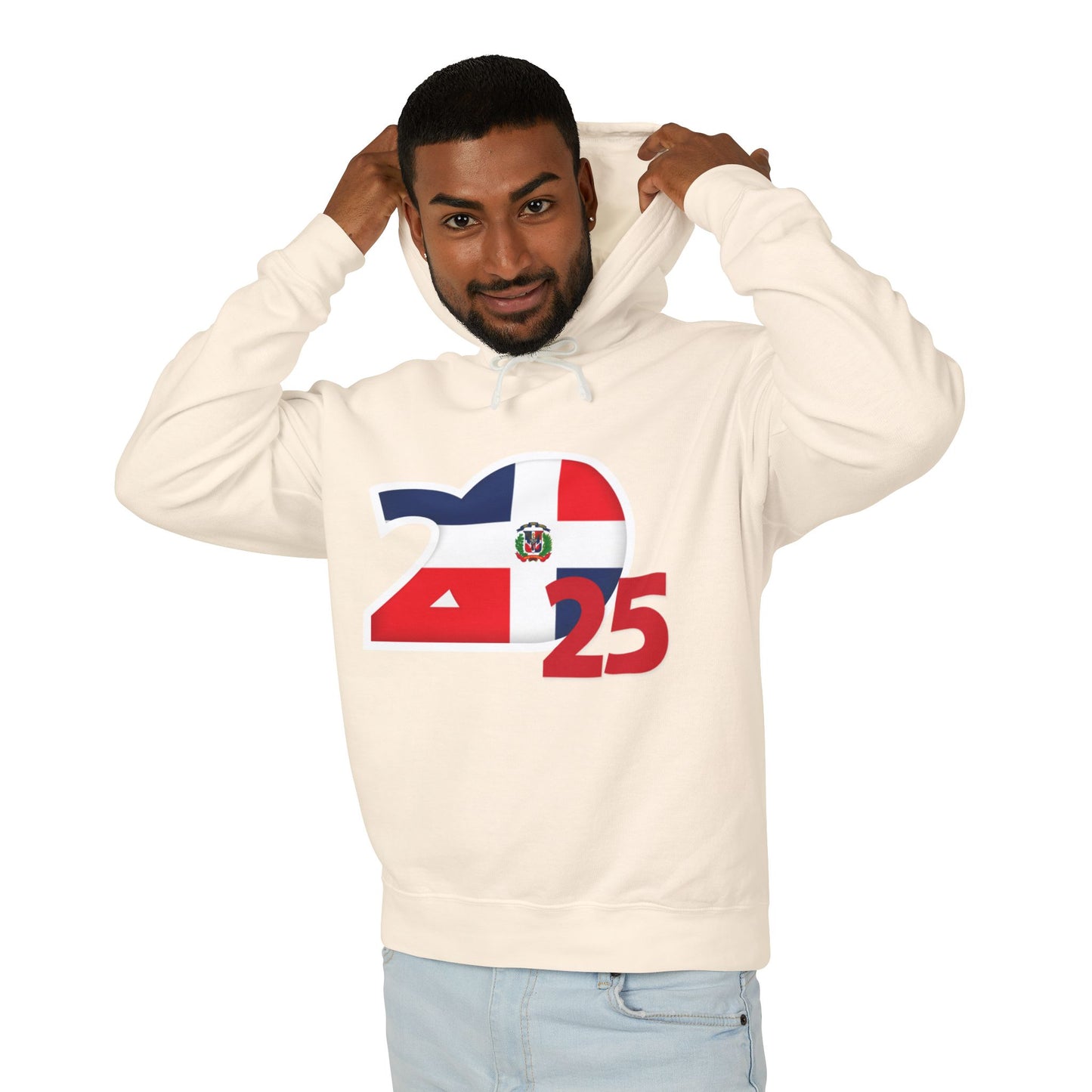Dominican Republic 2025 Unisex Lightweight Hooded Sweatshirt