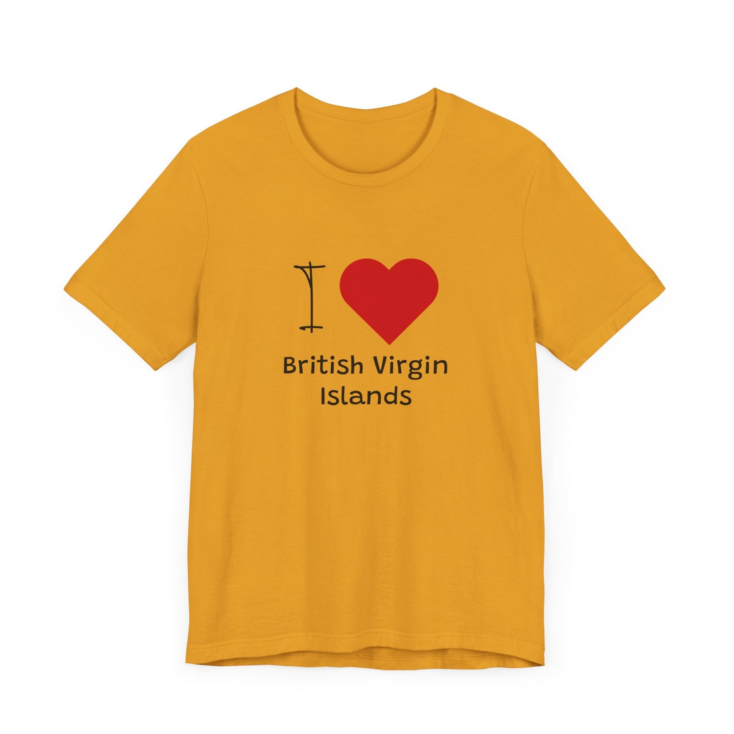 I Love British Virigin Island Unisex Jersey Short Sleeve Tee