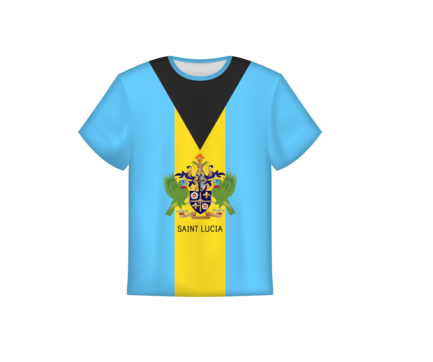 Kleurrijk Saint Lucia Wapenschild Shirt