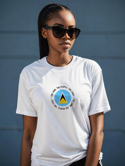 Unisex Jersey Korte Mouw Saint Lucia Vlag Shirt