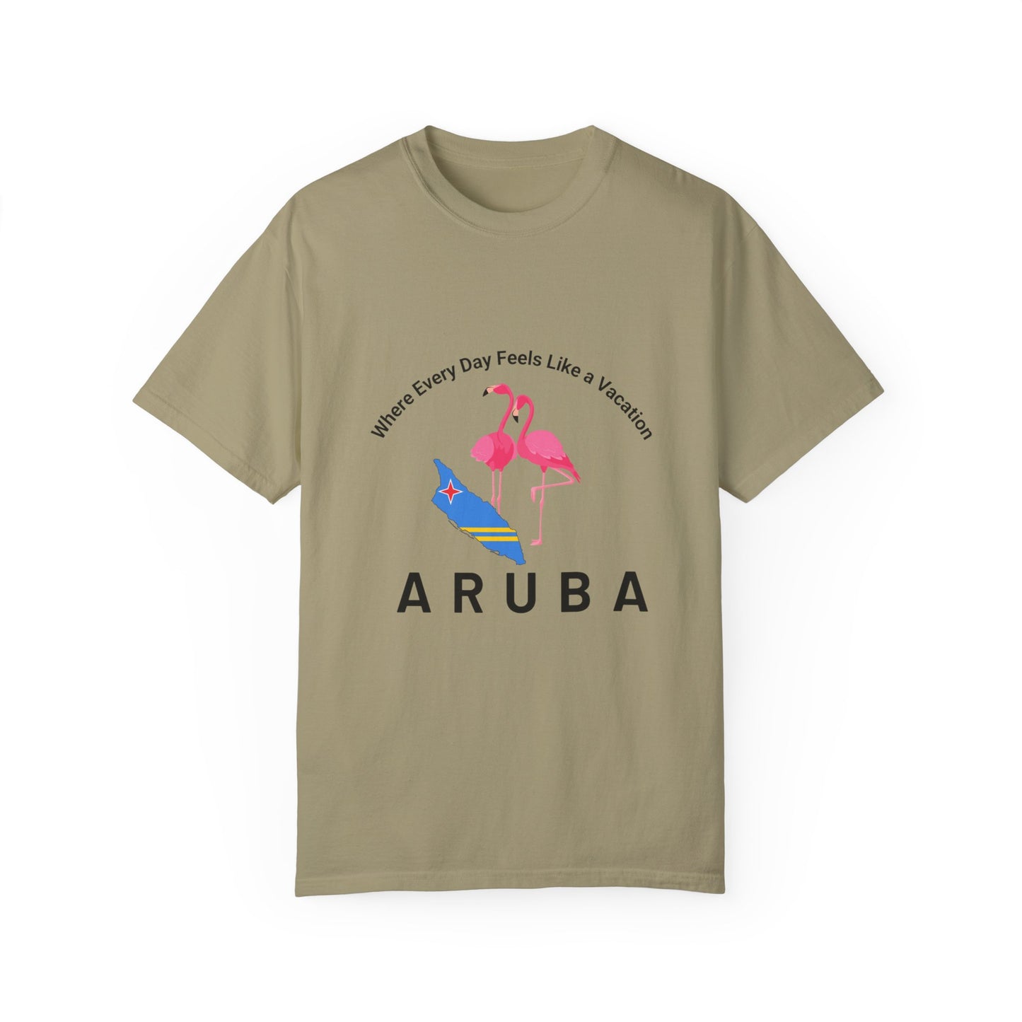 Vacation Vibe Unisex T-Shirt - Aruba Flamingos Design