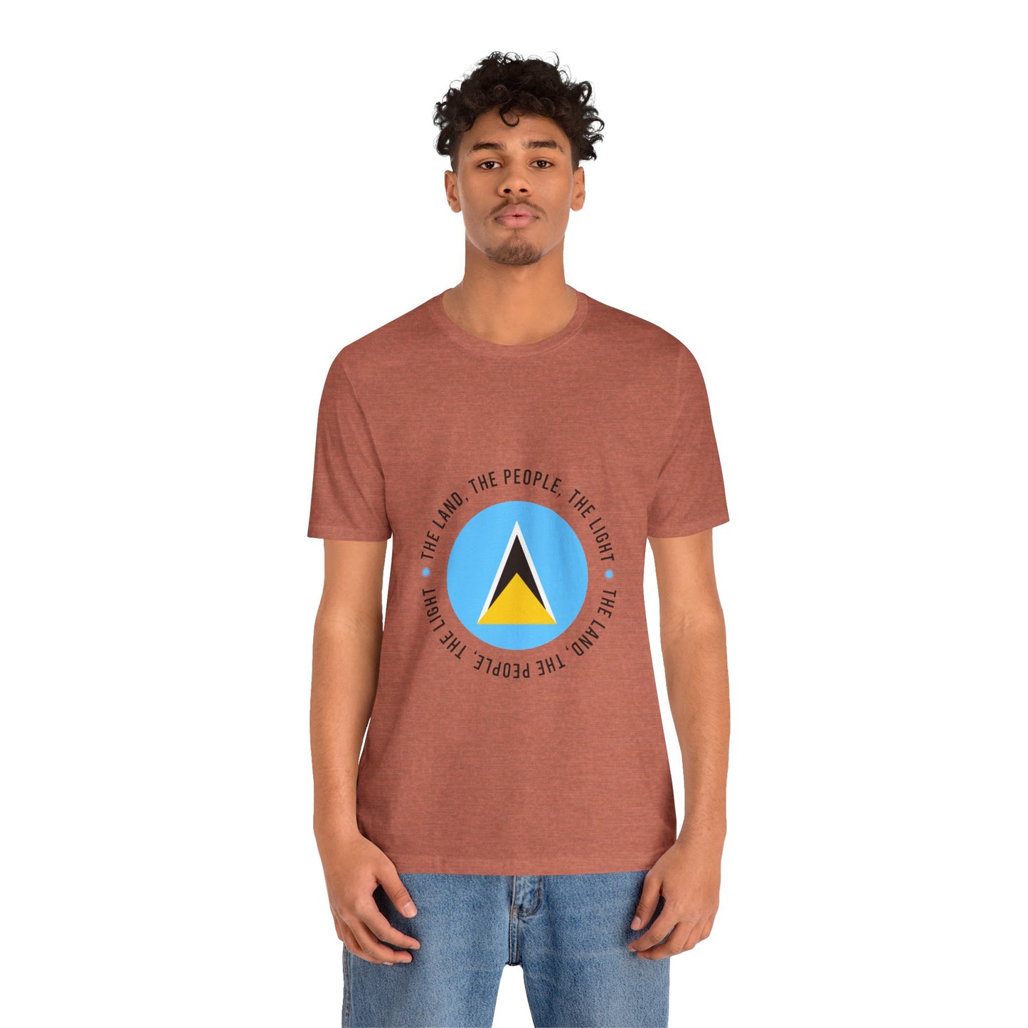 Unisex Jersey Korte Mouw Saint Lucia Vlag Shirt