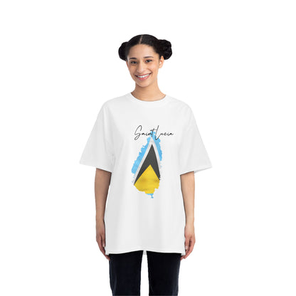 Saint Lucia Map Shape Flag T-Shirt