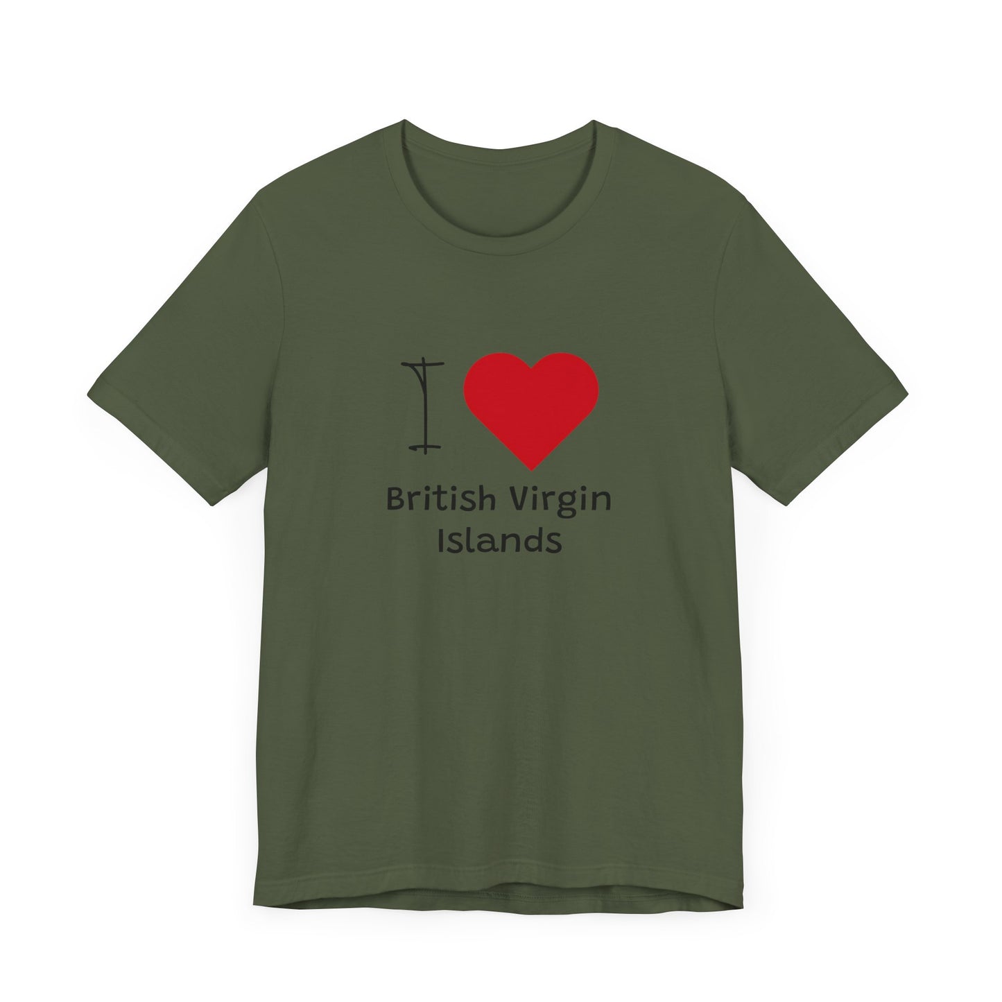 I Love British Virigin Island Unisex Jersey Short Sleeve Tee