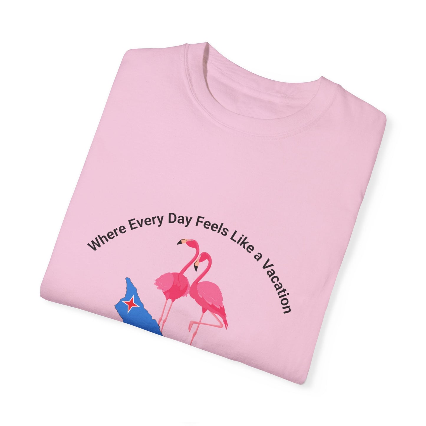 Vacation Vibe Unisex T-Shirt - Aruba Flamingos Design