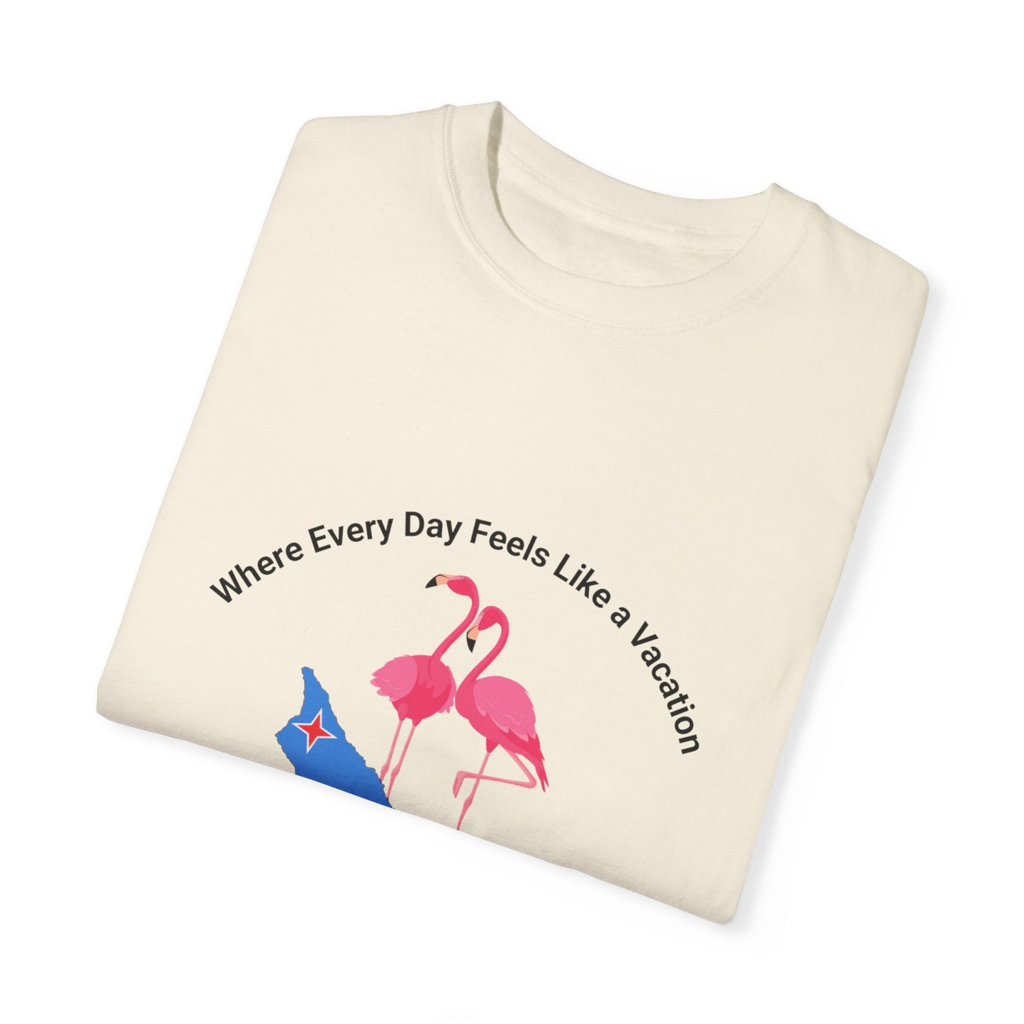 Vacation Vibe Unisex T-Shirt - Aruba Flamingos Design