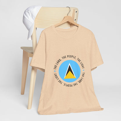 Unisex Jersey Korte Mouw Saint Lucia Vlag Shirt