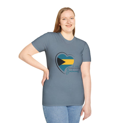 Bahamas Heart Shaped Flag  T-Shirt