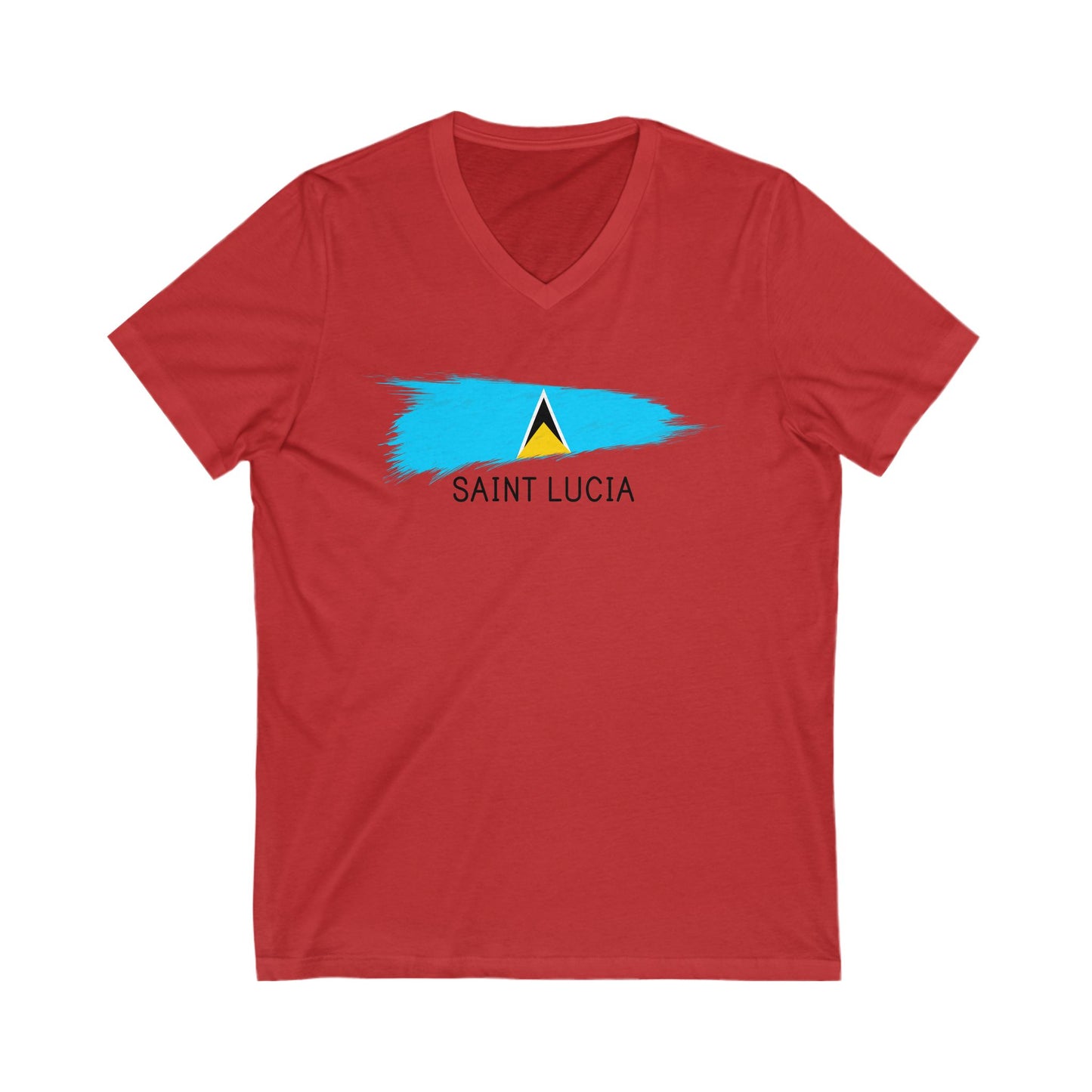 Unisex Jersey Saint Luica Korte Mouw V-hals T-shirt