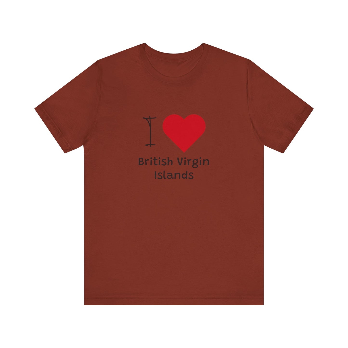 I Love British Virigin Island Unisex Jersey Short Sleeve Tee