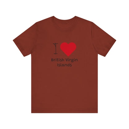 I Love British Virigin Island Unisex Jersey Short Sleeve Tee