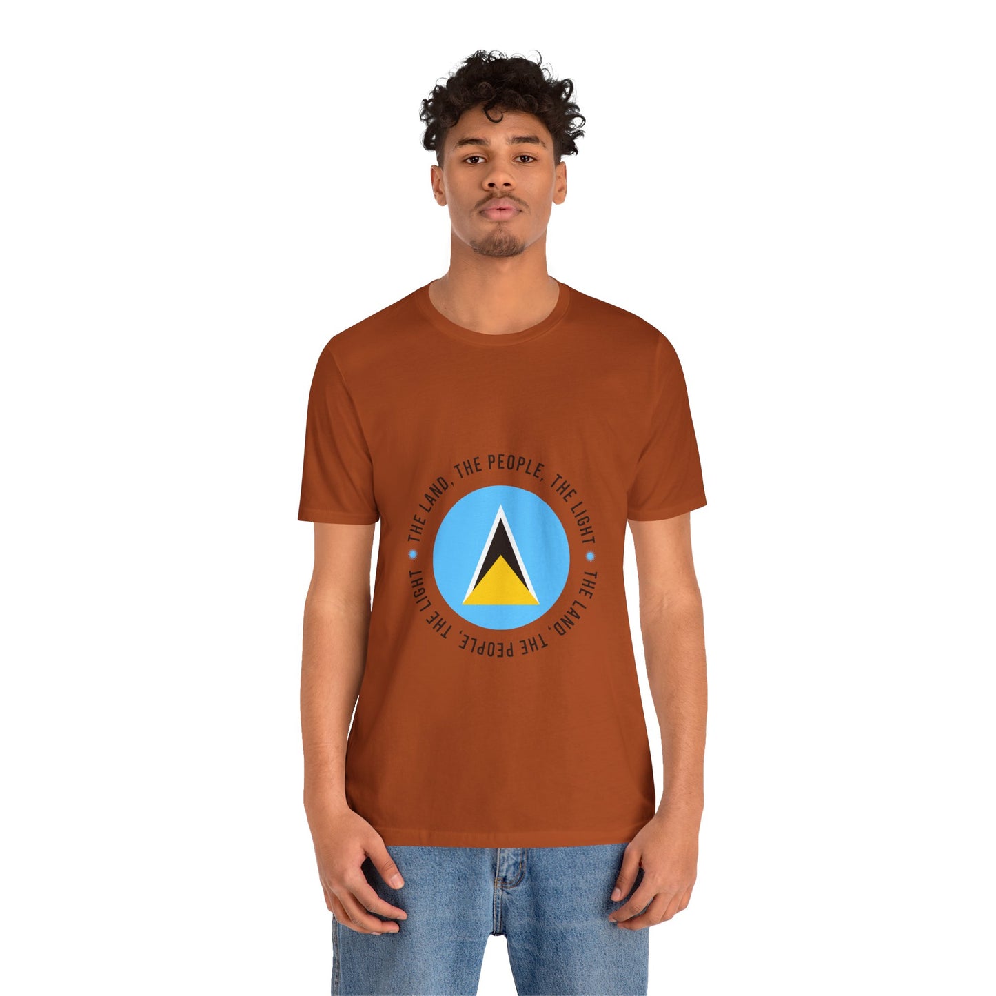 Unisex Jersey Korte Mouw Saint Lucia Vlag Shirt