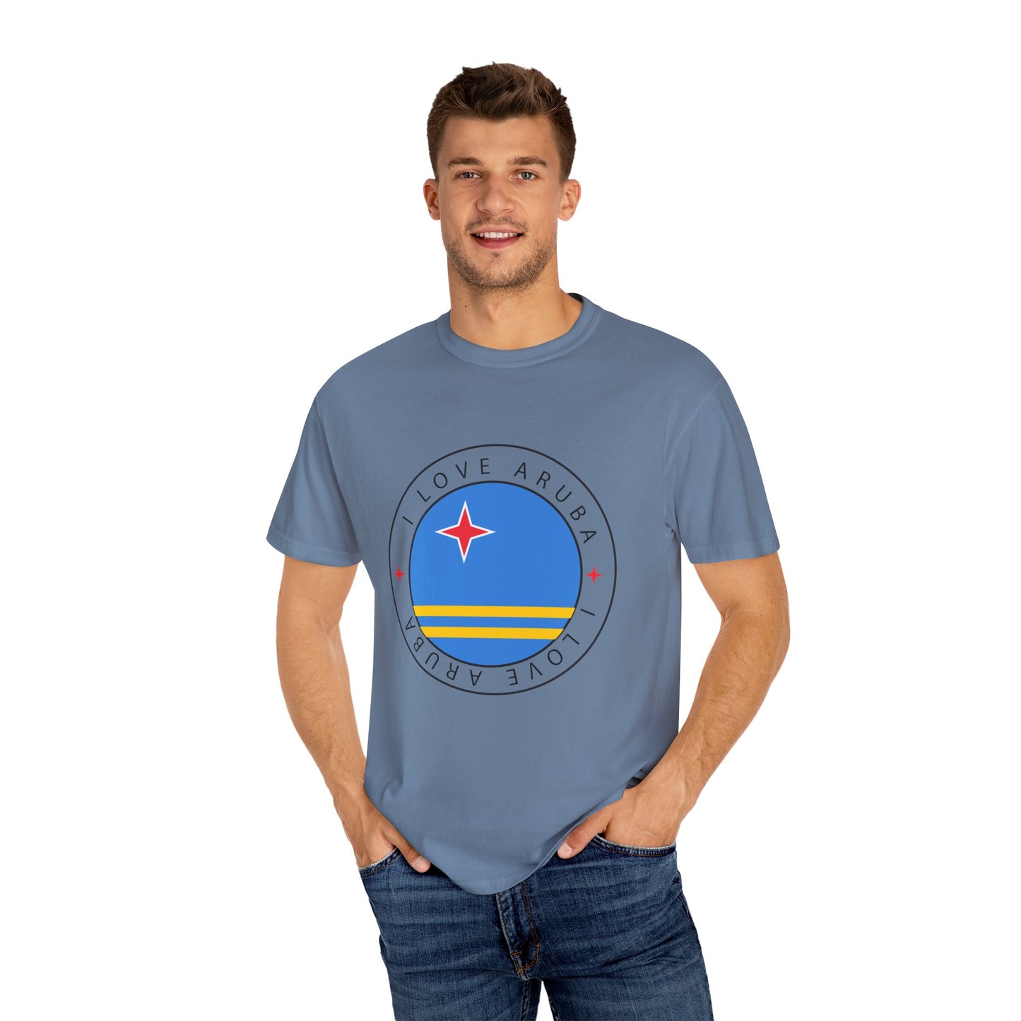 I Love Aruba Flag Unisex Garment-Dyed T-shirt