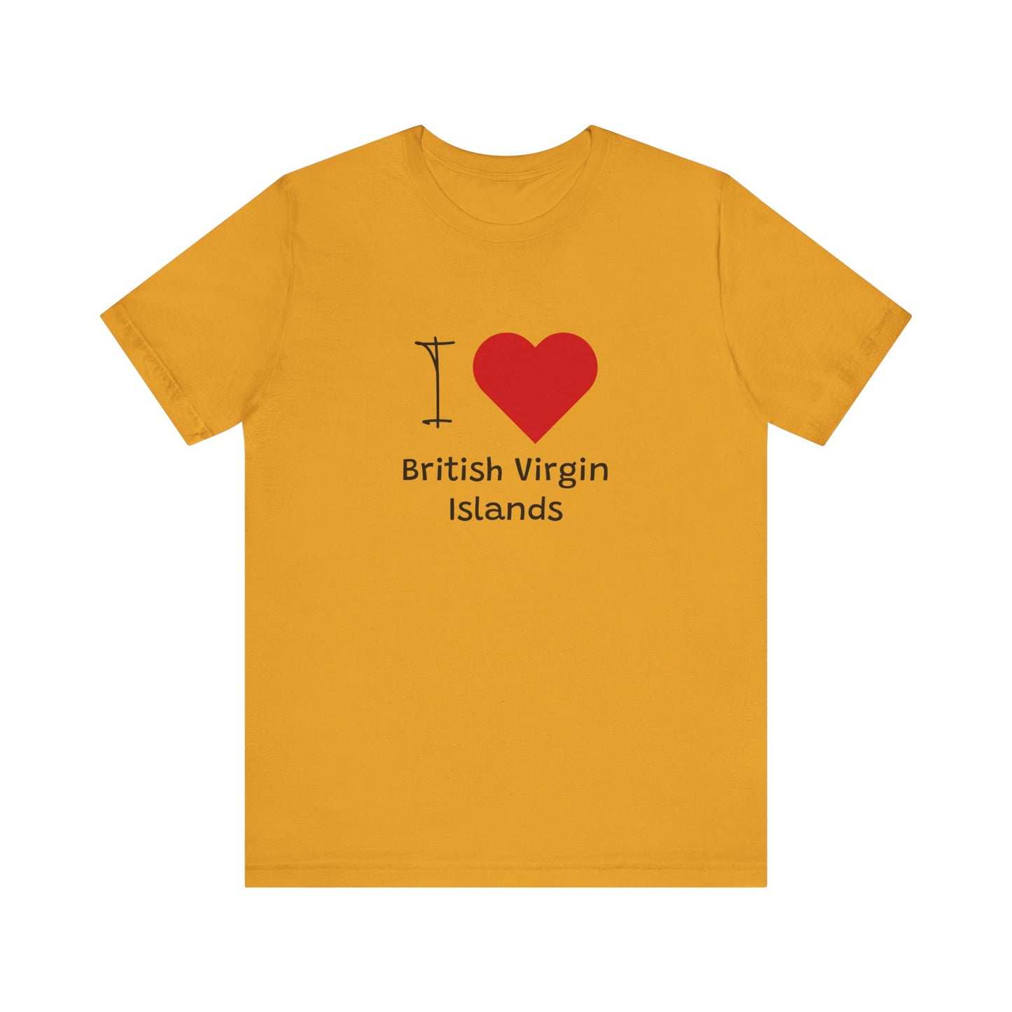 I Love British Virigin Island Unisex Jersey Short Sleeve Tee