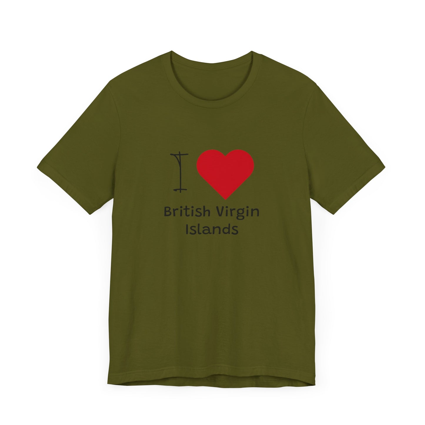 I Love British Virigin Island Unisex Jersey Short Sleeve Tee