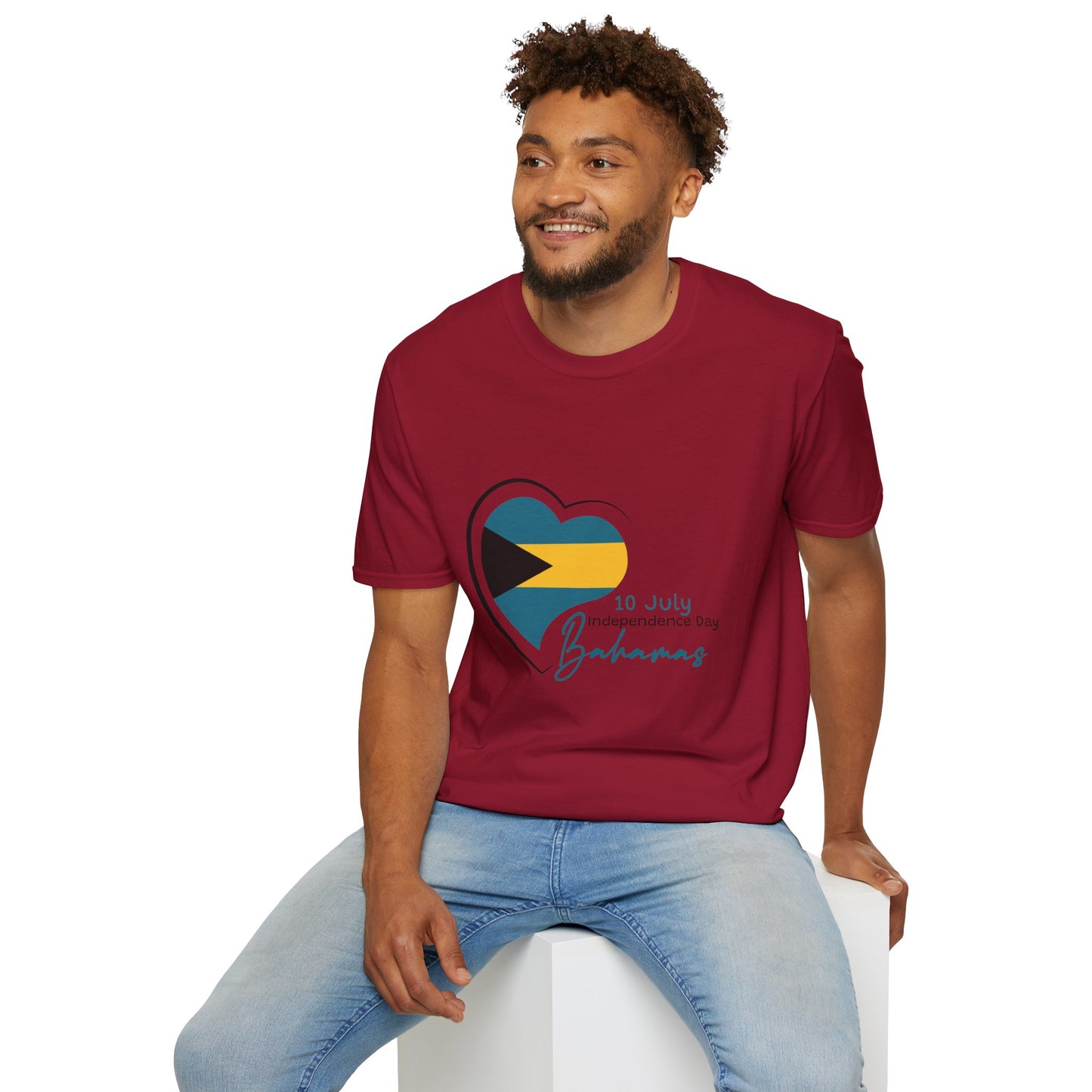 Bahamas Heart Shaped Flag  T-Shirt