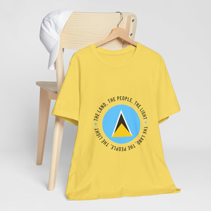 Unisex Jersey Korte Mouw Saint Lucia Vlag Shirt