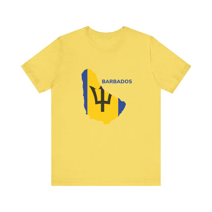 Unisex Jersey Barbados Map Flag Short Sleeve Tee