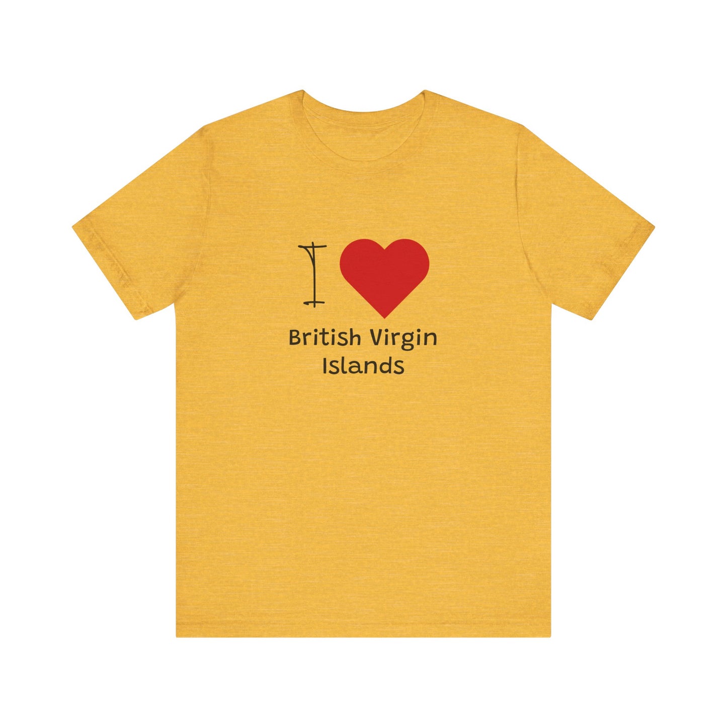 I Love British Virigin Island Unisex Jersey Short Sleeve Tee