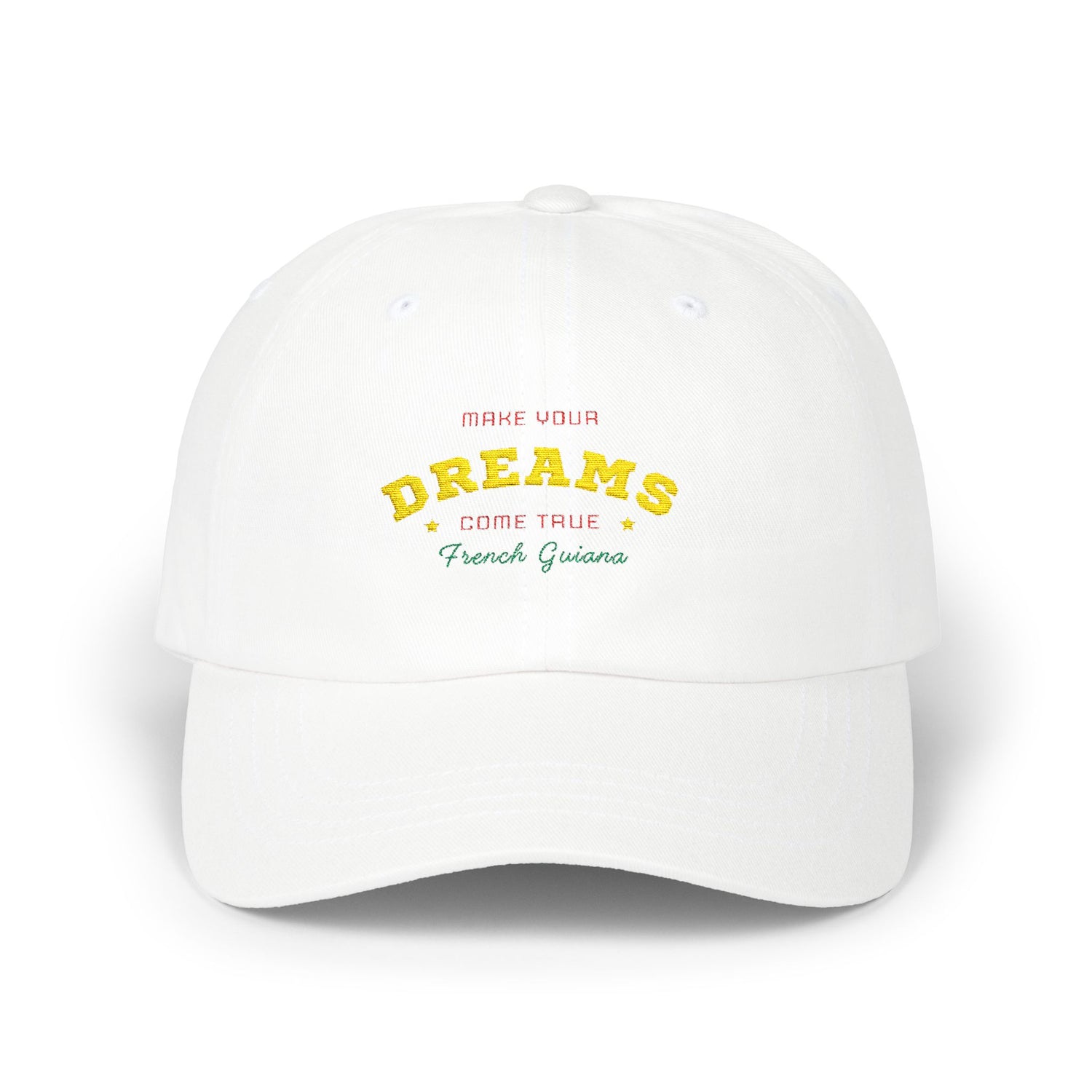 French Guiana Classic Dreams Dad Cap, White Casual Hat, Unisex Daily Wear, Gift for Him/Her, Outdoor Sun Protection Hat