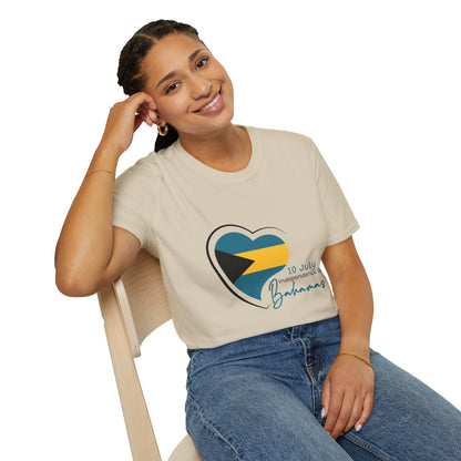 Bahamas Heart Shaped Flag  T-Shirt