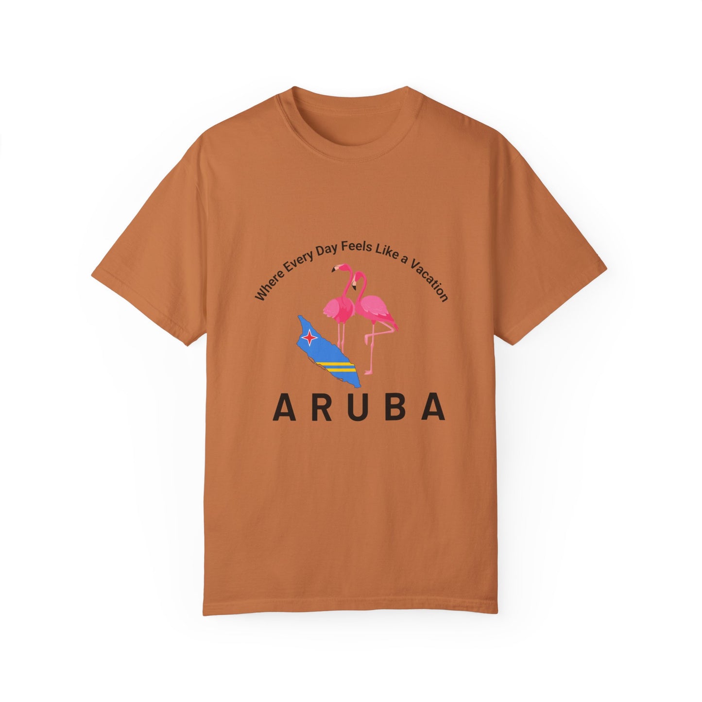 Vacation Vibe Unisex T-Shirt - Aruba Flamingos Design