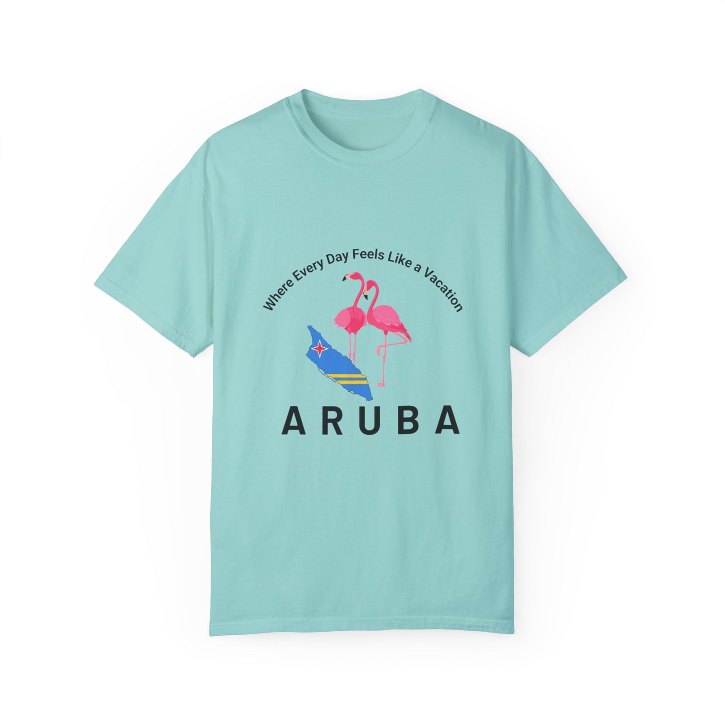 Vacation Vibe Unisex T-Shirt - Aruba Flamingos Design