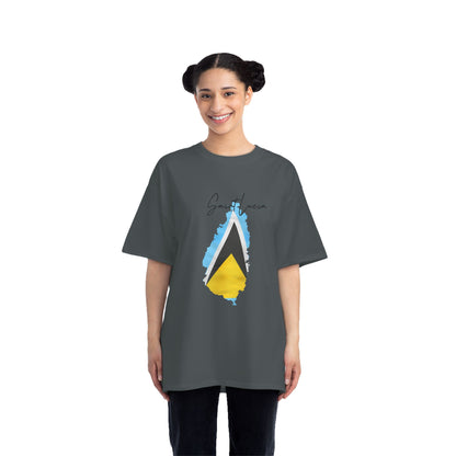 Saint Lucia Map Shape Flag T-Shirt