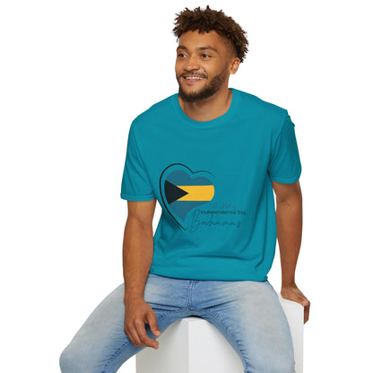 Bahamas Heart Shaped Flag  T-Shirt