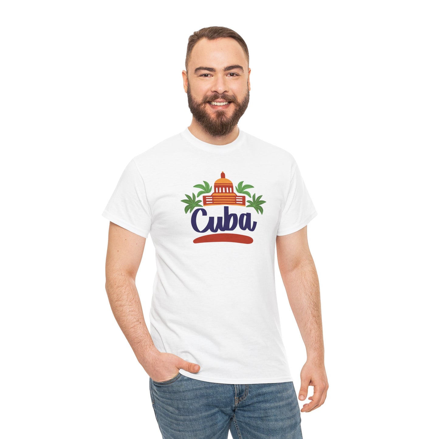 Unisex Zware Cuba Katoenen T-shirt