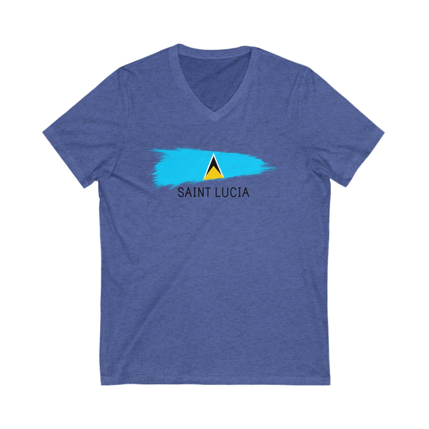 Unisex Jersey Saint Luica Korte Mouw V-hals T-shirt