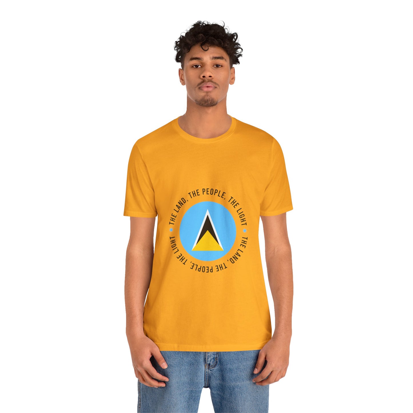 Unisex Jersey Korte Mouw Saint Lucia Vlag Shirt