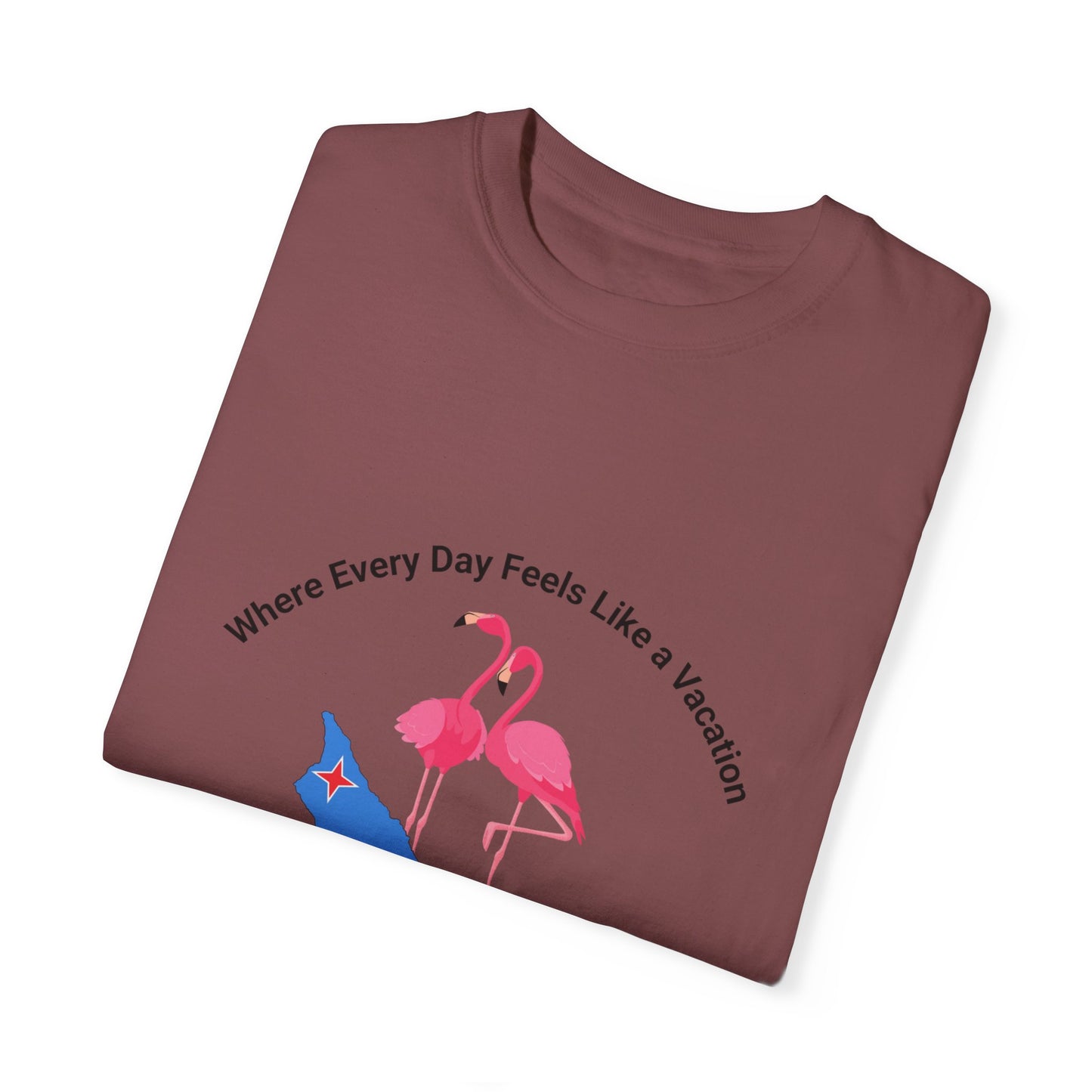 Vacation Vibe Unisex T-Shirt - Aruba Flamingos Design