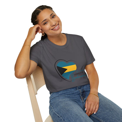 Bahamas Heart Shaped Flag  T-Shirt