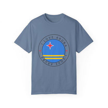 I Love Aruba Flag Unisex Garment-Dyed T-shirt