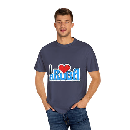 I Love Aruba Unisex Garment-Dyed T-Shirt