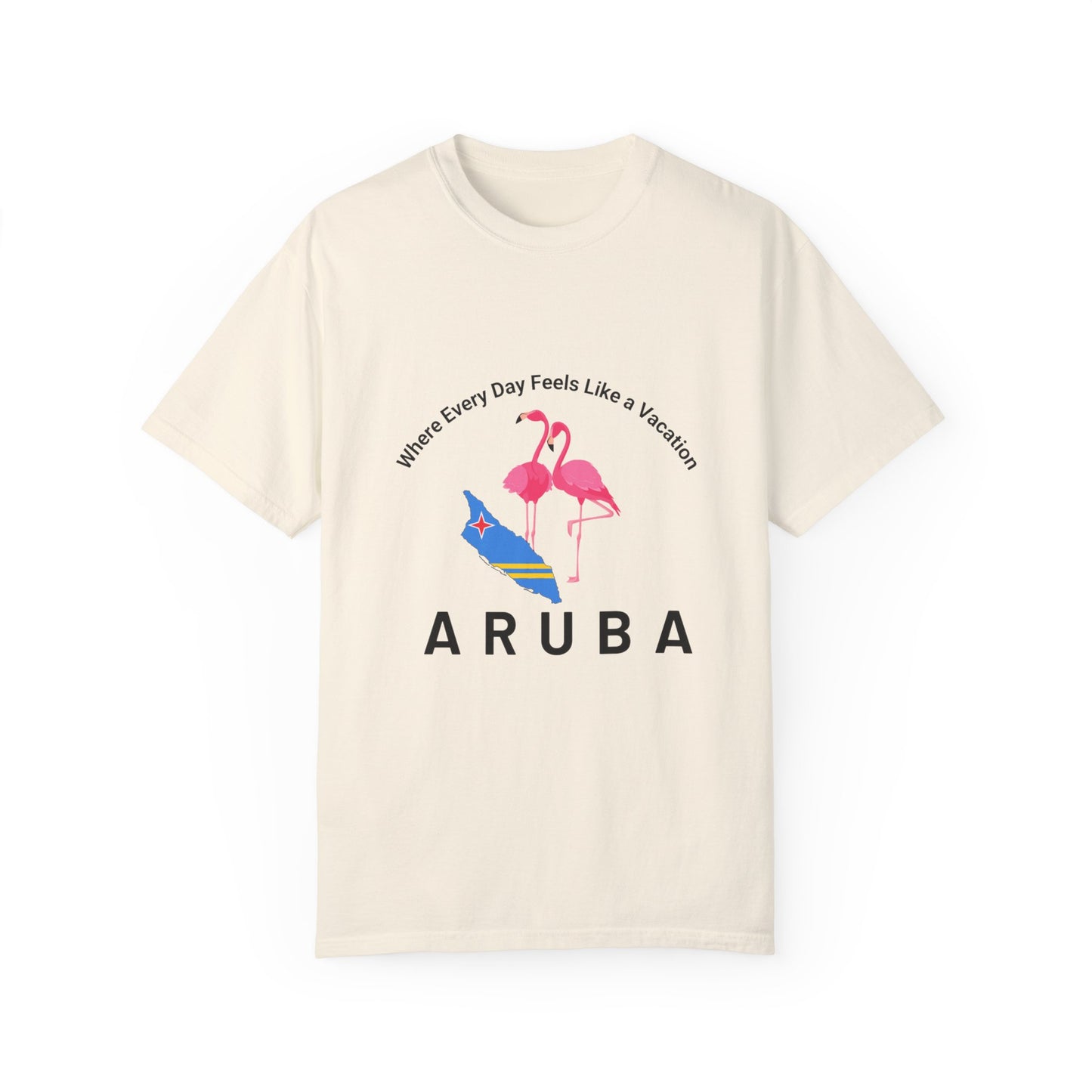 Vacation Vibe Unisex T-Shirt - Aruba Flamingos Design