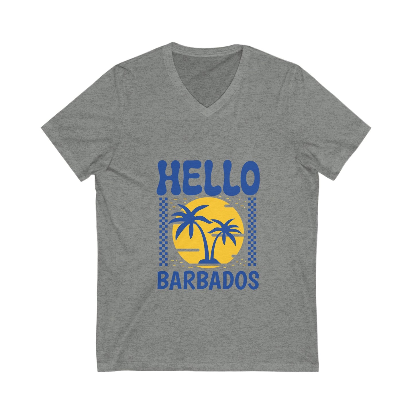 Hello Barbados  Short Sleeve V-Neck Tee