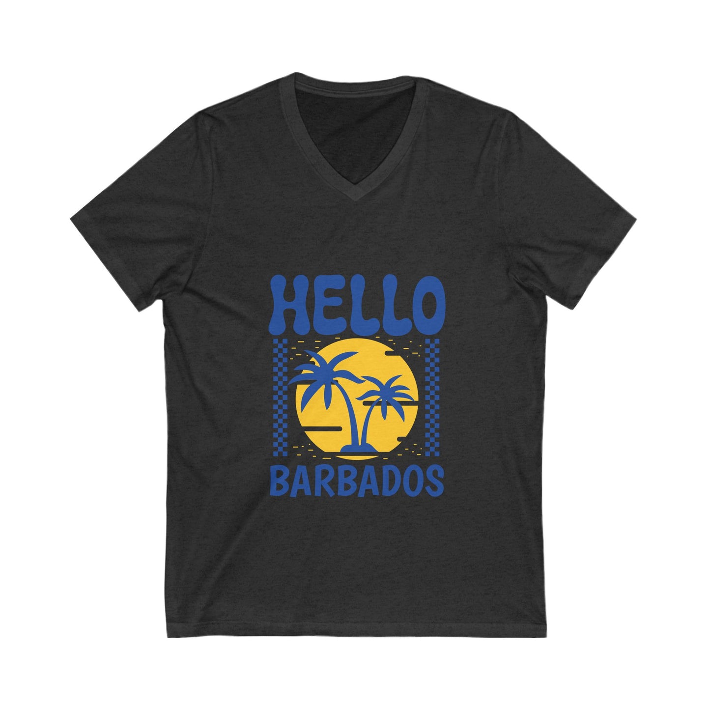 Hello Barbados  Short Sleeve V-Neck Tee