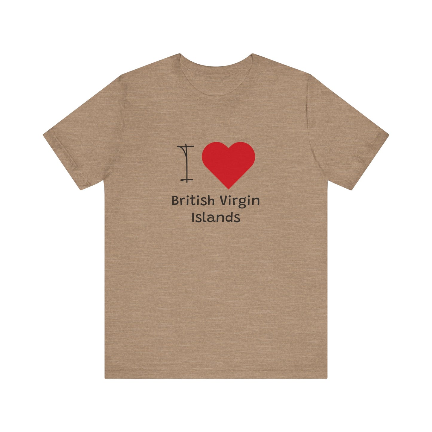 I Love British Virigin Island Unisex Jersey Short Sleeve Tee