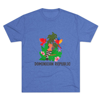 Tropical Dominican Republic Crew Tee - Unisex Tri-Blend