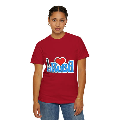 I Love Aruba Unisex Garment-Dyed T-Shirt
