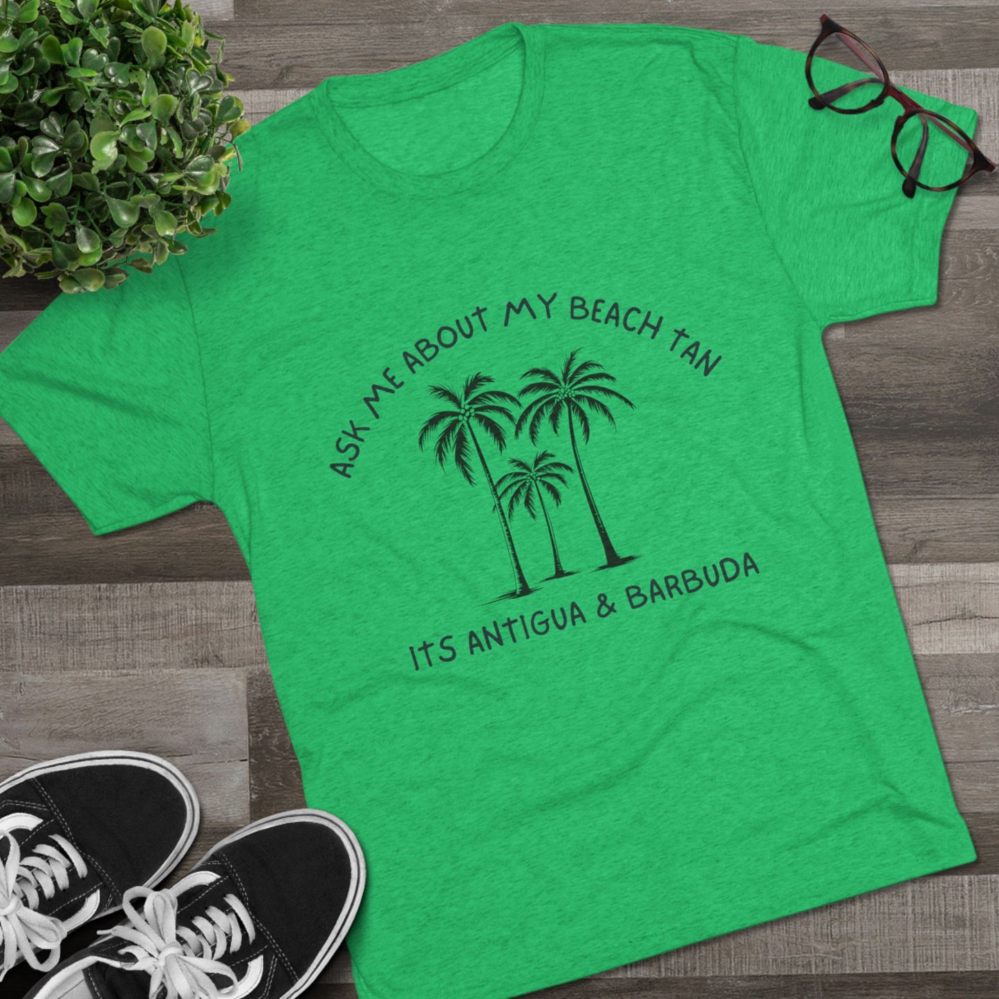 "Ask Me About My Beach Tan" Antigua & Barbuda T- Shirt