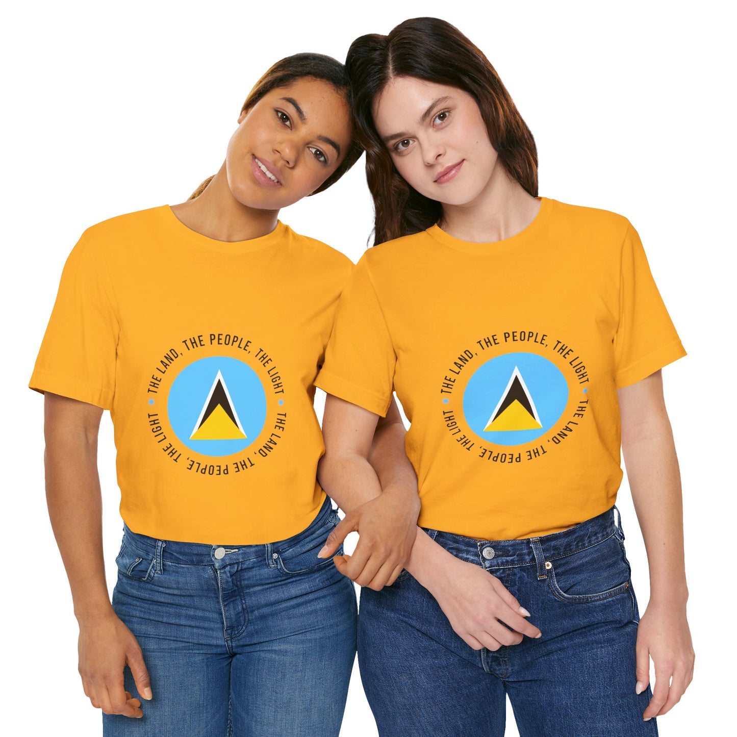 Unisex Jersey Korte Mouw Saint Lucia Vlag Shirt