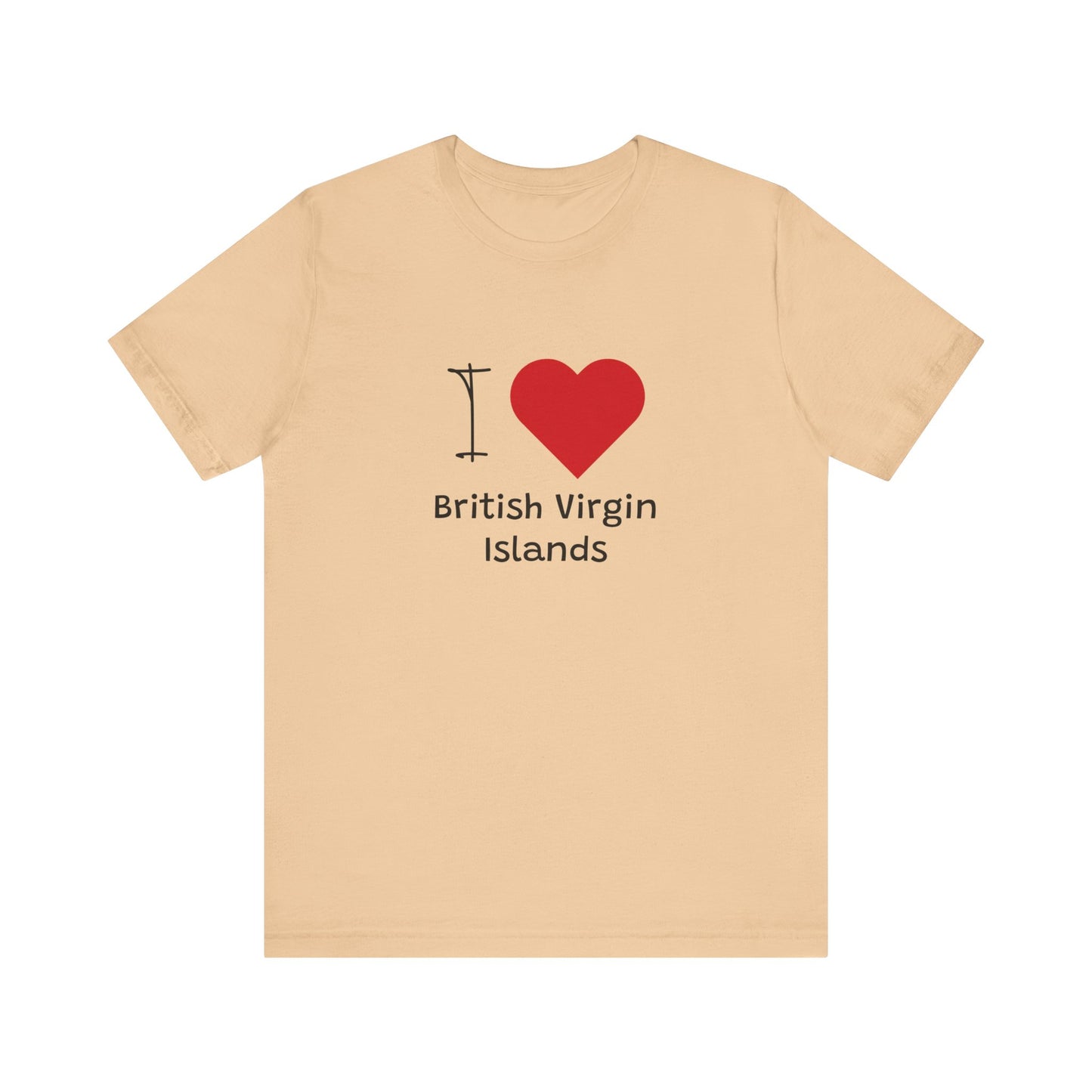 I Love British Virigin Island Unisex Jersey Short Sleeve Tee