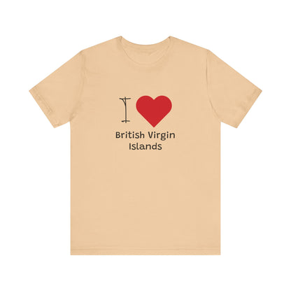 I Love British Virigin Island Unisex Jersey Short Sleeve Tee