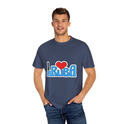 I Love Aruba Unisex Garment-Dyed T-Shirt